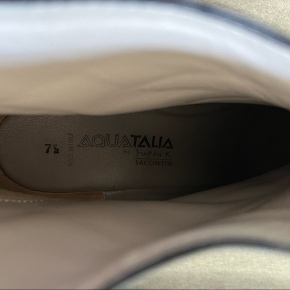 Aquatalia black suede leather wedge booties size 7.5 - Picture 5 of 5